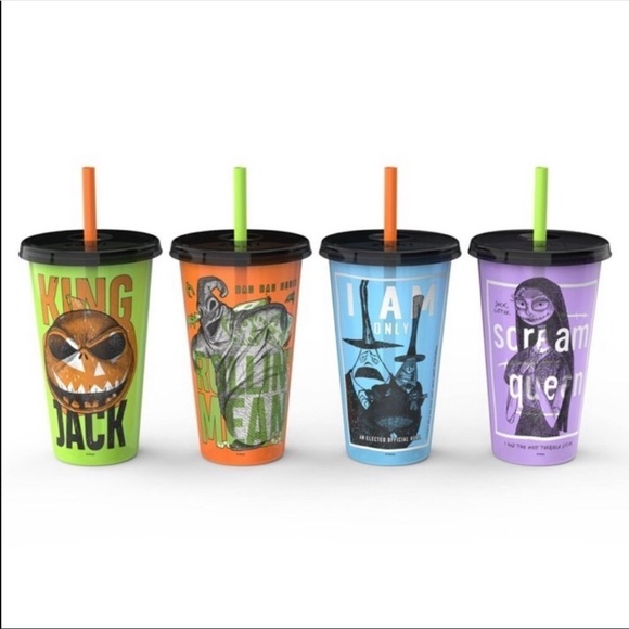 Zak! The Nightmare Before Christmas 4-pack glow in the dark tumblers.  Halloween - Picture 2 of 8